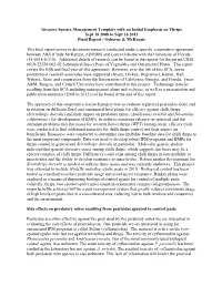 Invasive Species Management Template with an Initial Emphasis on Thrips Sept 18 2008 to Sept 16 2013 Final Report / Osborne &