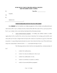 Order Establishing Motion Practice Procedure