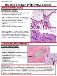 Reactive and Non-Proliferative Lesions