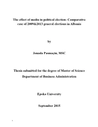 The Effect of Media in Political Election: Comparative Case of 2009&2013