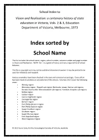 Victorian Schools by Name Vols 2-3: from Vision and Realisation