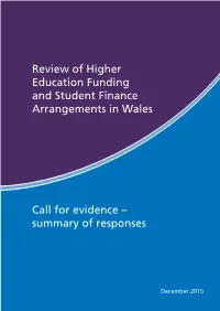Call for Evidence – Summary of Responses Review of Higher