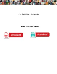Citi Field Mets Schedule