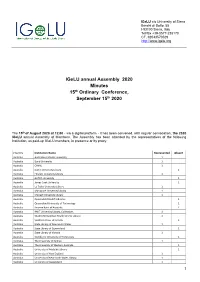 Conference Minutes