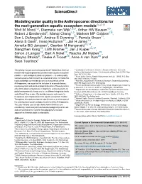 Directions for the Next-Generation Aquatic Ecosystem Models