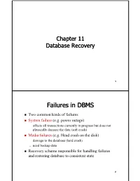 Failures in DBMS