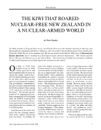 The Kiwi That Roared: Nuclear-Free New Zealand in a Nuclear-Armed World