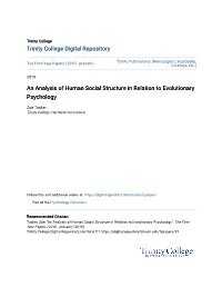 An Analysis of Human Social Structure in Relation to Evolutionary Psychology