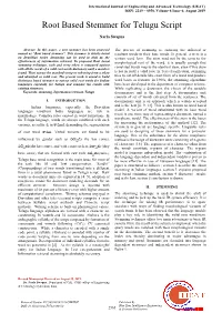 Root Based Stemmer for Telugu Script