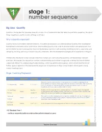 Stage 1: the Number Sequence