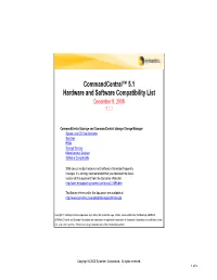 Veritas Commandcentral™ Storage 5.1 Hardware and Software
