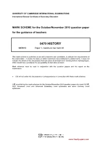 0470 HISTORY 0470/13 Paper 1, Maximum Raw Mark 60