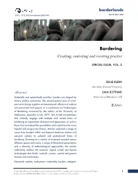 Bordering Creating, Contesting and Resisting Practice