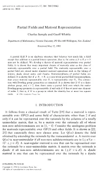 Partial Fields and Matroid Representation