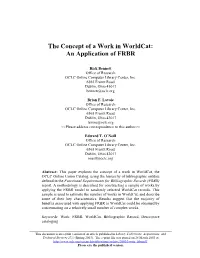 The Concept of a Work in Worldcat: an Application of FRBR