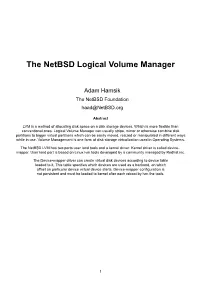 The Netbsd Logical Volume Manager