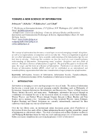 Toward a New Science of Information