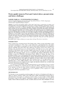 Water Quality Issues in West and Central Africa: Present Status and Future Challenges