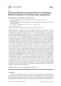 An Expert-Based Assessment Model for Evaluating Habitat Suitability of Pond-Breeding Amphibians