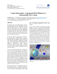 Comet Interceptor: a Proposed ESA Mission to a Dynamically New Comet