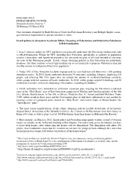 Oral Statement Submitted by Badil Resource Center for Palestinian Residency and Refugee Rights, a Non- Governmental Organization in Special Consultative Status