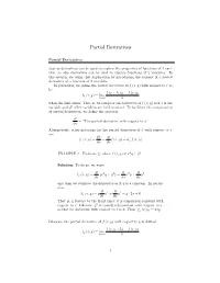Partial Derivatives
