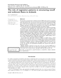 The Role of Vegetation Patterns in Structuring Runoff and Sediment ﬂuxes in Drylands