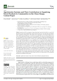 Agroforestry Systems and Their Contribution to Supplying Forest Products to Communities in the Chure Range, Central Nepal