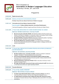 Innovation in Modern Languages Education University of Bristol, 30Th June 2016