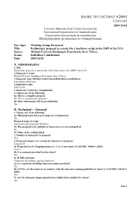 ISO/IEC JTC1/SC2/WG2 N2664 L2/03-393 A. Administrative B. Technical -- General