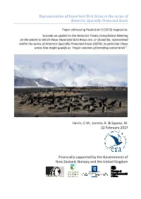 Representation of Important Bird Areas in the Series of Antarctic Specially Protected Areas
