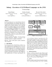 Sulong - Execution of LLVM-Based Languages on the JVM