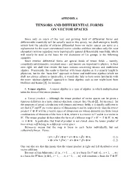Tensors and Differential Forms on Vector Spaces