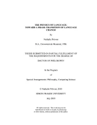 Toward a Phase-Transition of Language Change