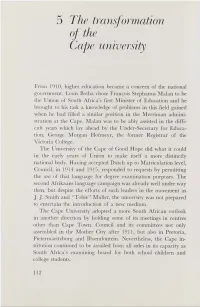 5 the Transformation of the Cape University