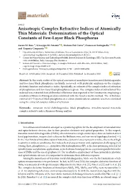 Anisotropic Complex Refractive Indices of Atomically Thin Materials: Determination of the Optical Constants of Few-Layer Black Phosphorus