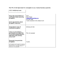 FSC-TPL-01-002 Application for a Derogation to Use a Highly Hazardous Pesticide