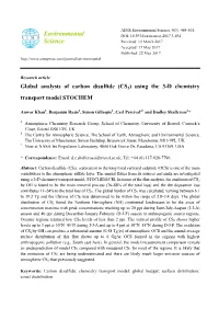 Global Analysis of Carbon Disulfide (CS2) Using the 3-D Chemistry Transport Model STOCHEM