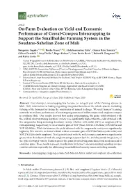 On-Farm Evaluation on Yield and Economic Performance of Cereal-Cowpea Intercropping to Support the Smallholder Farming System in the Soudano-Sahelian Zone of Mali