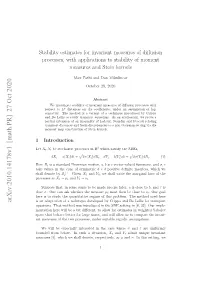 Stability Estimates for Invariant Measures of Diffusion Processes