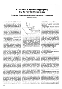Surface Crystallography by X-Ray Diffraction
