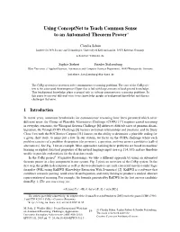 Using Conceptnet to Teach Common Sense to an Automated Theorem Prover∗