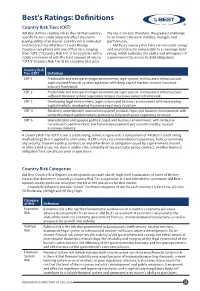 Best's Ratings: Definitions