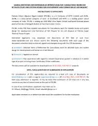 (Eoi) for “Consultancy Work for Detailed Study and System Design for Development and Formation of Ash Mound”