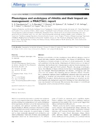 Phenotypes and Endotypes of Rhinitis and Their Impact on Management: a PRACTALL Report N