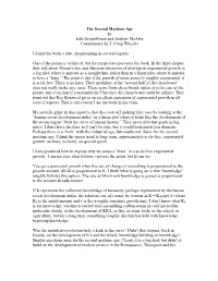 The Second Machine Age by Erik Brynjolfsson and Andrew Mcafee Commentary by J