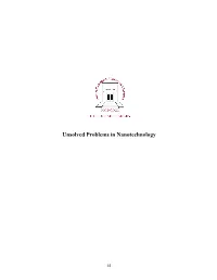Unsolved Problems in Nanotechnology