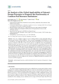 An Analysis of the Global Applicability of Ostrom's Design Principles to Diagnose the Functionality of Common-Pool Resource In