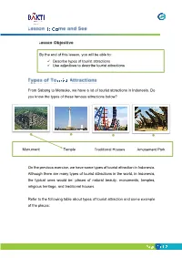 By the End of This Lesson, You Will Be Able To: Describe Types of Tourist