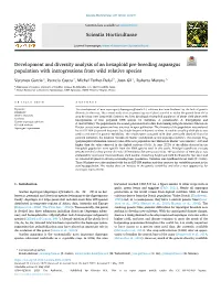 Development and Diversity Analysis of an Hexaploid Pre-Breeding Asparagus Population with Introgressions from Wild Relative Species
